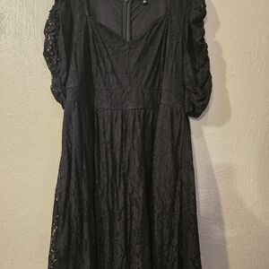 Torrid Black Lace Long Sleeve Dress